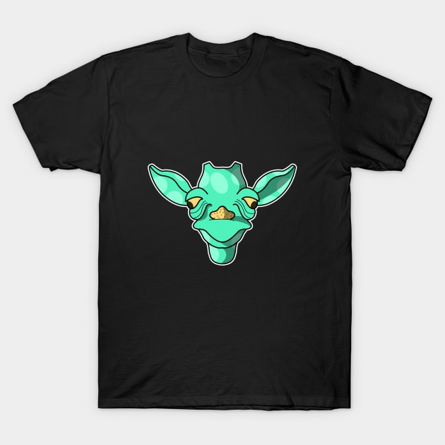 cute cyan baby giraffe face T-Shirt by dwalikur